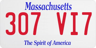 MA license plate 307VI7
