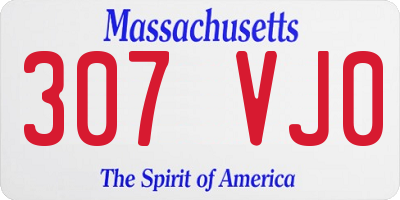 MA license plate 307VJ0