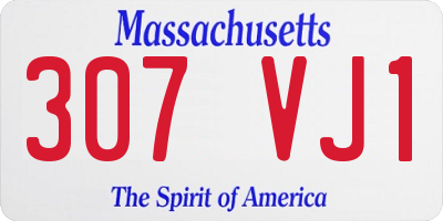 MA license plate 307VJ1