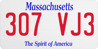 MA license plate 307VJ3