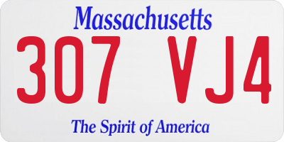 MA license plate 307VJ4