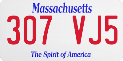 MA license plate 307VJ5