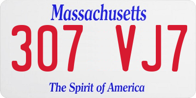 MA license plate 307VJ7