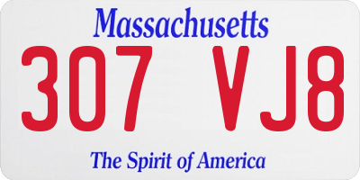 MA license plate 307VJ8