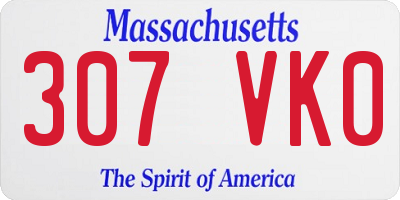 MA license plate 307VK0