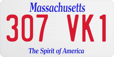 MA license plate 307VK1
