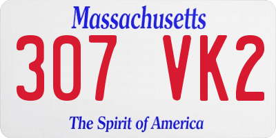 MA license plate 307VK2