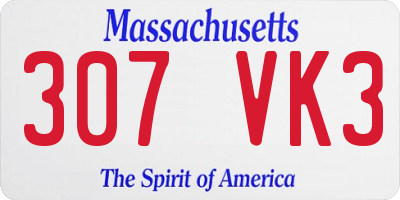 MA license plate 307VK3