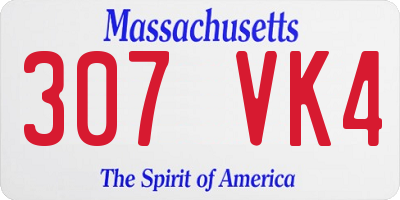 MA license plate 307VK4