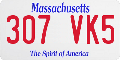 MA license plate 307VK5