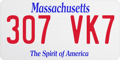 MA license plate 307VK7