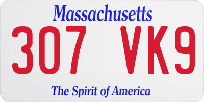 MA license plate 307VK9