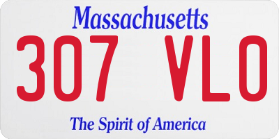 MA license plate 307VL0