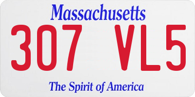 MA license plate 307VL5