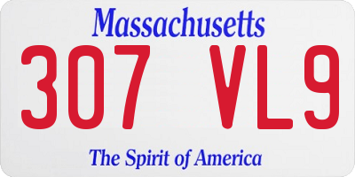 MA license plate 307VL9
