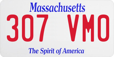 MA license plate 307VM0