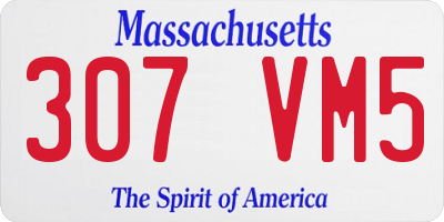 MA license plate 307VM5