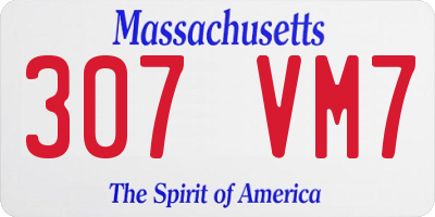 MA license plate 307VM7