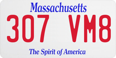MA license plate 307VM8