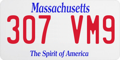 MA license plate 307VM9