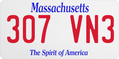 MA license plate 307VN3