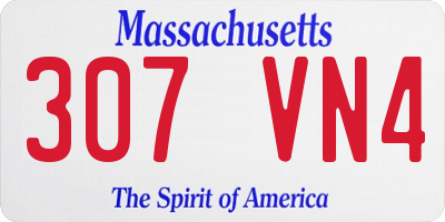 MA license plate 307VN4