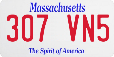 MA license plate 307VN5