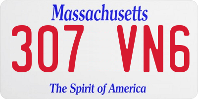 MA license plate 307VN6