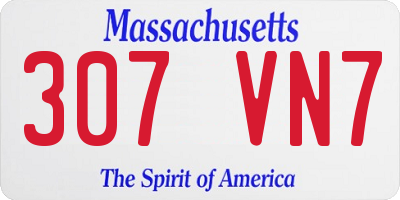 MA license plate 307VN7