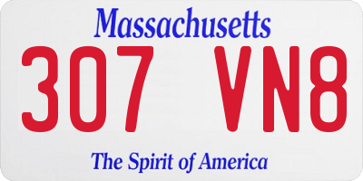 MA license plate 307VN8
