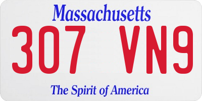 MA license plate 307VN9