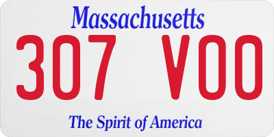 MA license plate 307VO0