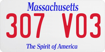 MA license plate 307VO3