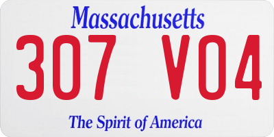 MA license plate 307VO4