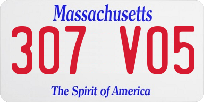 MA license plate 307VO5