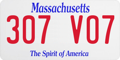 MA license plate 307VO7