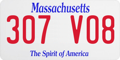 MA license plate 307VO8