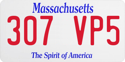 MA license plate 307VP5