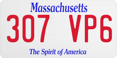 MA license plate 307VP6