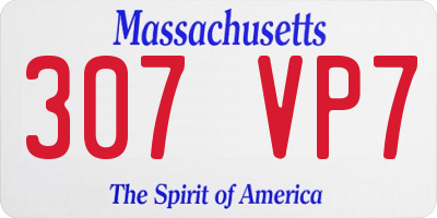 MA license plate 307VP7