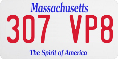 MA license plate 307VP8