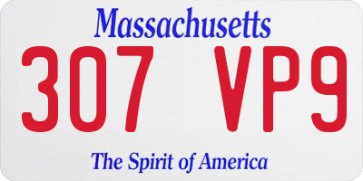 MA license plate 307VP9