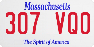 MA license plate 307VQ0