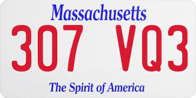 MA license plate 307VQ3