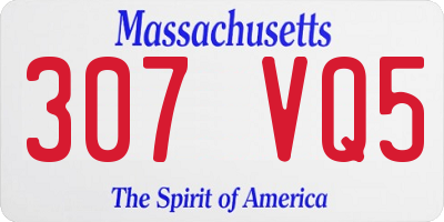 MA license plate 307VQ5