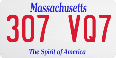 MA license plate 307VQ7