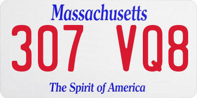 MA license plate 307VQ8