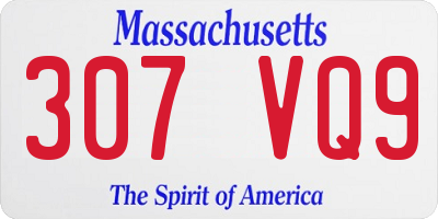 MA license plate 307VQ9