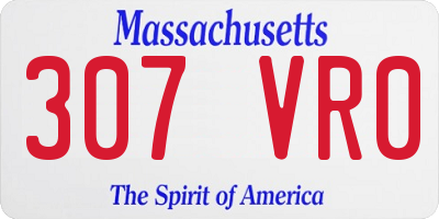 MA license plate 307VR0