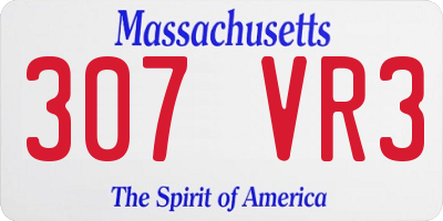 MA license plate 307VR3